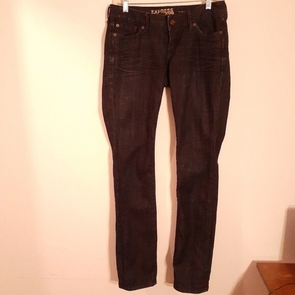 express jeans xs Express Zelda  jeans 2R dark wash 2 y2k low rise denim pants xs - Picture 3 of 10